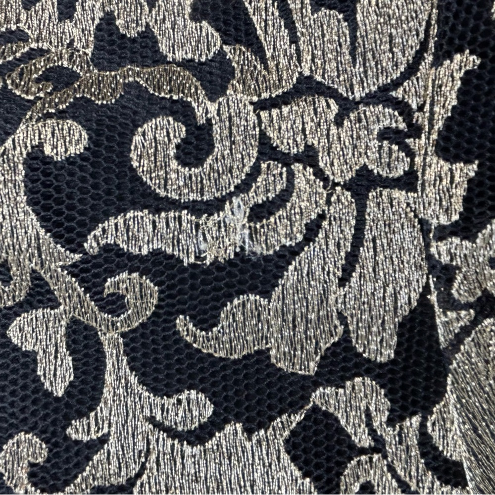 AKIRA Black and Gold Floral Lace High-Low Skirt - Picture 6 of 7